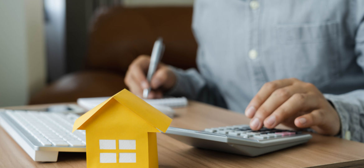 Business,Finance,Concept.,Close,Up,Yellow,Paper,House,Model,With